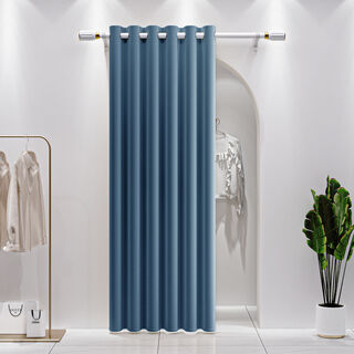 Fantasy blackout door curtain curtains to keep warm kitchen air-conditioning wind-shielding partition curtains to block curtain room hanging curtains punch bracket dark blue macchiato blackout extra thick telescopic rod door curtain suitable for 100130cmx height 200
