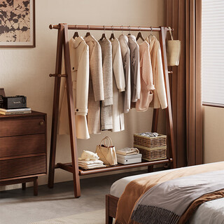 Ouyilang solid wood floor-standing coat rack bedroom household coat rack vertical simple indoor wooden clothes drying rack