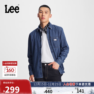 Lee standard lapel classic workwear design men's long-sleeved denim shirt daily casual trend
