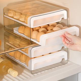 Sungsa japanese egg storage box refrigerator dedicated household food-grade crisper egg box organizing box double-layer 32-grid egg box (1 piece)