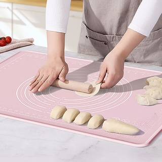 Topological non-slip enlarged and thickened household silicone mat kneading mat baking panel and dough rolling plastic plate ll7 white large/extra thick 40*60