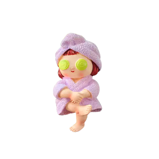 Yusenyi car aromatherapy perfume car air conditioner air vent decoration cute internet celebrity fragrance car supplies small ornaments purple cross-legged girl 1g