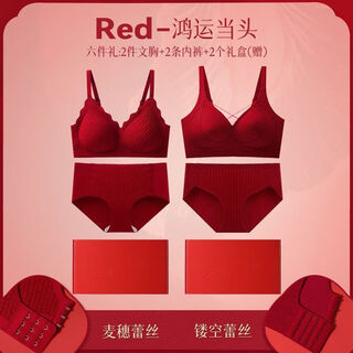 Fenton zodiac year underwear set for women with small breasts showing big push-up red underwear wedding bridal bra 2026 year of the horse good things come in pairs 2 pack 3 xl (80/36abc)
