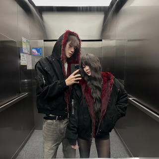 Yiran presents american retro mountain sculpture hooded jacket cotton jacket for men and women pu leather high quality autumn and winter new style plus velvet short cotton jacket for men black l recommended 120-135 jin jin equals 0.5 kg