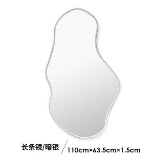 Danish ferm living lake mirror special-shaped wall hanging mirror bathroom entrance mirror wall decoration mirror nordic long mirror/dark silver