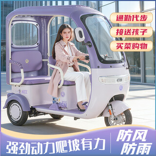 Yong huan electric tricycle with canopy and closed shed for the elderly to pick up children and drop off children for ladies household small battery car 60v800w enhanced version 20 lead-acid 80 miles (chaowei battery)
