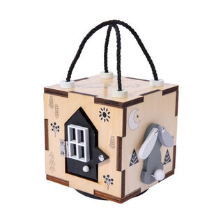 Others wooden portable busy box p033 children's early education box hands-on brain baby educational toys solid wood color