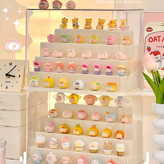 Yusenyi ladder display box transparent desktop peripheral ornaments bubble display cabinet display stand custard 4-layer ladder style