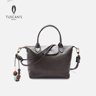 Tuscan s women's commuting shoulder crossbody bag fashion hand-held dumpling bag small tote bag era pisces dark brown