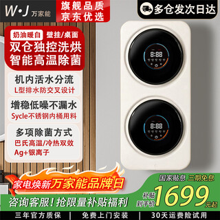 Vanguard dual-compartment underwear washing machine wall-mounted mini small underwear and underwear socks special washing machine dual-compartment bucket washing machine fully automatic washing and drying two-in-one washing machine wall-mounted white washing and drying integrated + fresh air odor removal + stainless steel antibacterial drum