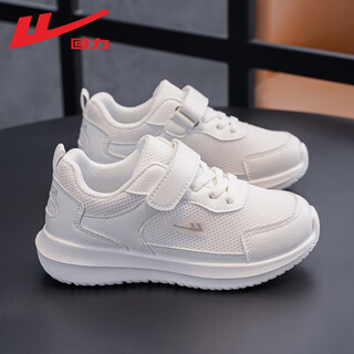 Pull back children's shoes children's sports shoes 2026 spring new boys mesh breathable dad shoes girls casual campus shoes white white -2120 37