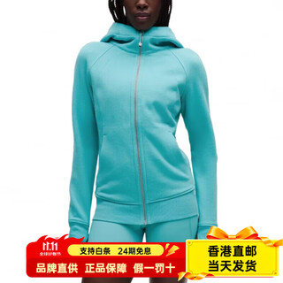 lululemon女款Scuba全拉链连帽夹克秋冬弹力修身 泉水蓝/FNTN 均码 6