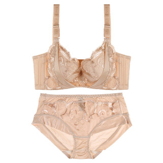 Eve's show shaping bra set women's comfortable adjustable bra women's small breast gathering bra khaki 70a m, thick cup 3.0cm