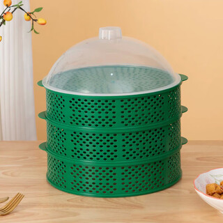 Tuojin imported high-quality vegetable cover from germany, hollow multi-layer leftover storage rack, rice cover, household artifact, dining table food cover, dish cover, upgraded model_-_green 4 layers (3 covers + 1 cover)