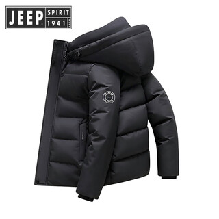 Jeep spirit jeep goose down 90% Зимний пуховик Мужская универсальная куртка Съемная шапка для молодежи и среднего возраста Повседневный мужской утолщенный черный гусиный пух m Рекомендуется 100–125 Джин Джин равен 0,5 кг