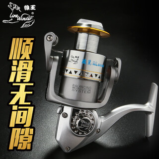 Wolf king lingke ruili fishing reel 4-bearing all-metal head reel fishing reel sea fishing pole throwing rod fishing reel silver gray 4000 series x left and right hand interchangeable type