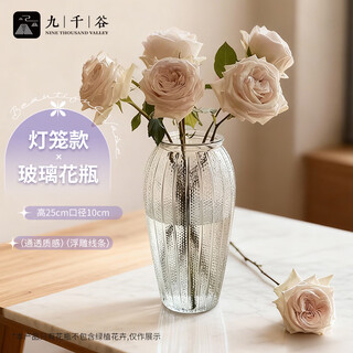 Jiuqiangu high-end light luxury living room glass vase ornaments flower arrangement hydroponic rich bamboo vase lantern style 0992
