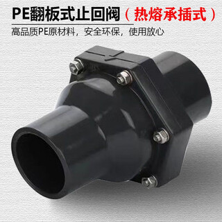 Hot melt pe pipe check valve horizontal check valve water pipe accessories large one-way valve to prevent water backflow 50-110 50_pe flip plate check valve