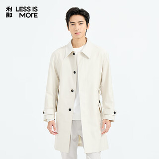 利郎轻时尚男装【设计师联名】风衣男长款弹力易打理青年通勤防风外套 米黄（1K） M (165)