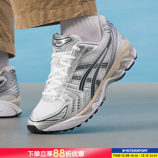 Asics gel-kayano 14 men's shoes 2025 winter new retro dad shoes cushioning running shoes sports casual shoes white/grey 39