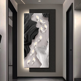 Love house led light painting entrance wall decoration painting modern style corridor aisle hanging painting entrance door facing mural entrance painting jiuyujufu a 45*100/45*120=60*120cm (total superimposed length) double layer/crystal porcelain surface plug-in remote control model high-definition uv carving + led light