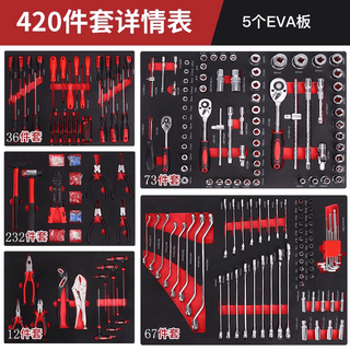 Yixingrui auto repair tool set socket wrench ratchet multi-function car repair box 420 piece tool set