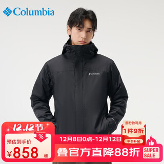 Columbia columbia three-in-one men's 25 autumn and winter fleece liner cold-proof warm jacket we3321 010 l