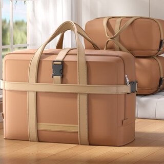 Jiebaina moving packing bag large capacity quilt clothes storage organizing bag thickened oxford cloth live-in school luggage check-in bag mocha brown large double-layer thickened oxford cloth/lock reinforced