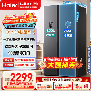 海尔（Haier）冰箱515升对开双开门大容量新一级双变频双循环风冷无霜保鲜净味抑菌家用电冰箱璀璨星蕴银 高效双倍大冷冻+纤薄+黑金净化