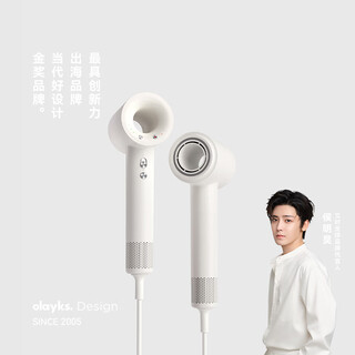 Olayks instant high-speed hair dryer, strong wind and quick drying, 6.6 billion plasma hair care, hair dryer, low noise, portable household hair dryer, christmas gift box, ceramic white air nozzle