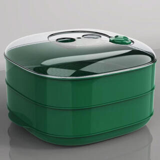 Shantou lincun microwave oven steamer special heating steam box household steam box multi-functional food grade thickened steamer with lid two layers thickened dark green