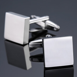Fat donglai same style cufflinks men's laser metal french shirt glossy plaid copper material rust-free button sleeves silver small square