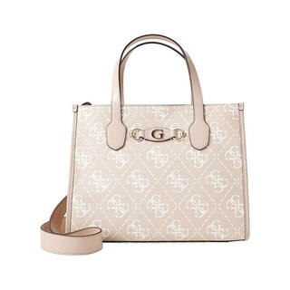 Guess women's handbag, large capacity, lightweight for daily commuting, multi-purpose, beige printed pattern metal fastener, rosa one size