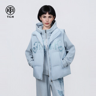 Tch sweatshirt suit for women 25 years autumn and winter fashion hot diamond simple style versatile temperament elegant style three-piece set blue m 100-120jin jin equals 0.5 kg