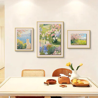 Mao jiujiang cream style abstract seaside scenery living room sofa decoration painting creative hanging painting art combination painting