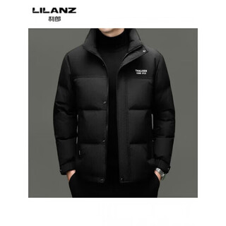 Lilanz новый мужской однотонный повседневный пуховик с воротником стойкой для людей молодого и среднего возраста утолщенный и теплый 90-й пуховик черный 82593 рукава съемные (пуховой наполнитель 97,8 грамм) 14xl (170)
