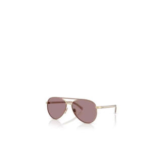 Prada new men's and women's sunglasses, anti-uv pilot style, metal frame, fashionable, big face, slim, retro, versatile sunglasses, gold 56