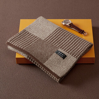 Emz ordos pure cashmere scarf men's winter polka dot business warm thickened scarf gift box golden camel