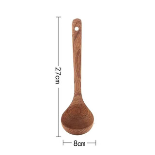 Kaooseen chicken wing wooden spoon large soup drinking soup deepening wooden spoon unpainted wooden household kitchen porridge spoon porridge spoon 27cm chicken wing wooden spoon 1 pack