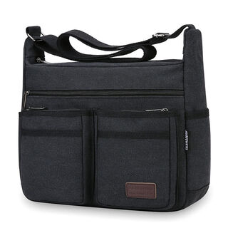 Pickup cat's new thickened canvas bag crossbody bag wear-resistant portable multi-functional retro one-shoulder crossbody men's bag labor protection tool bag black