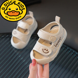 G.duck baby sandals soft bottom baby summer toddler shoes 1-3 years old boys and girls baotou toddler shoes 2 beige size 20/inner length 14.5cm
