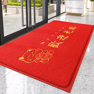 Yusenyi welcome door mat shop entrance door mat hotel company entrance door mat commercial door dust removal carpet red lucky cat welcome 80 pieces 80x120cm (extra thick style)