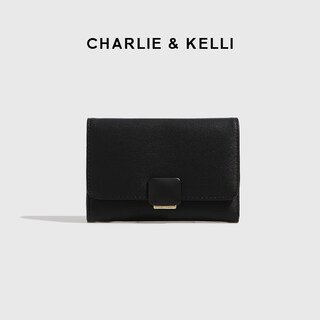 Charlie&kelli women's bag black card holder wallet all in one compact short lightweight wallet wallet ins black_(gift box included)
