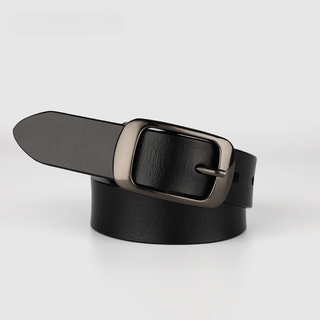 Liis shopping mall same style high-end belt fashion versatile women's belt simple black black width 2.8cm 105cm