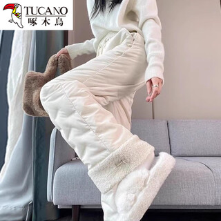 Woodpecker 2025 new thickened harbin northeast coldproof light white duck down cotton pants white s recommended 90-jin jin equals 0.5 kg