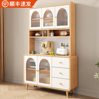 Yuanting sideboard integrated wall cabinet modern simple wine cabinet japanese living room kitchen multi-functional storage storage cupboard 120*40*200 wood color