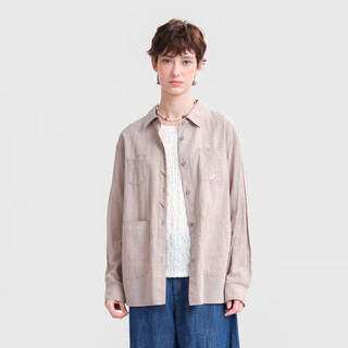 Moveup shopping mall same style 2026 spring new patch pocket embroidered contrast line short shirt for women khaki xs