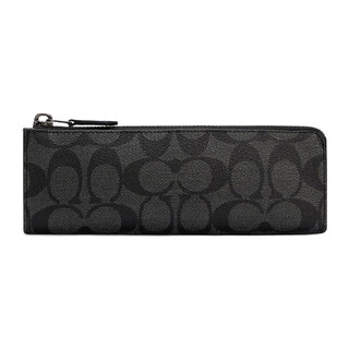 Coach pencil case organizational case classic presbyopic zipper canvas with leather change default basic package (bag + dust bag)