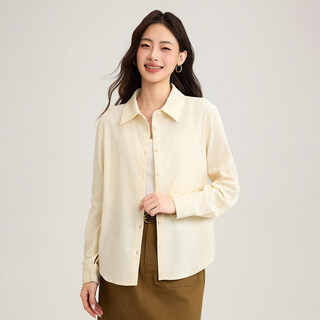 Inman pure cotton commuting simple long-sleeved lapel shirt 2026 autumn professional versatile layered corduroy shirt for women