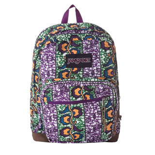 Jansport stitching contrasting color retro bohemian style backpack commuter backpack kumquat in full bloom - produced in 18 years